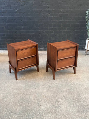 Pair of Mid-Century Modern Sculpted Walnut Night Stands, c.1960’s