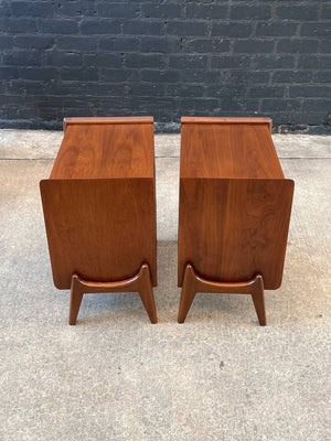 Pair of Mid-Century Modern Sculpted Walnut Night Stands, c.1960’s