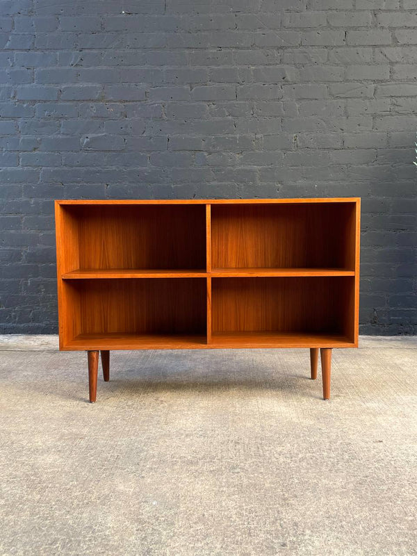 Danish Modern Teak Adjustable Shelf Low Bookcase, c.1970’s
