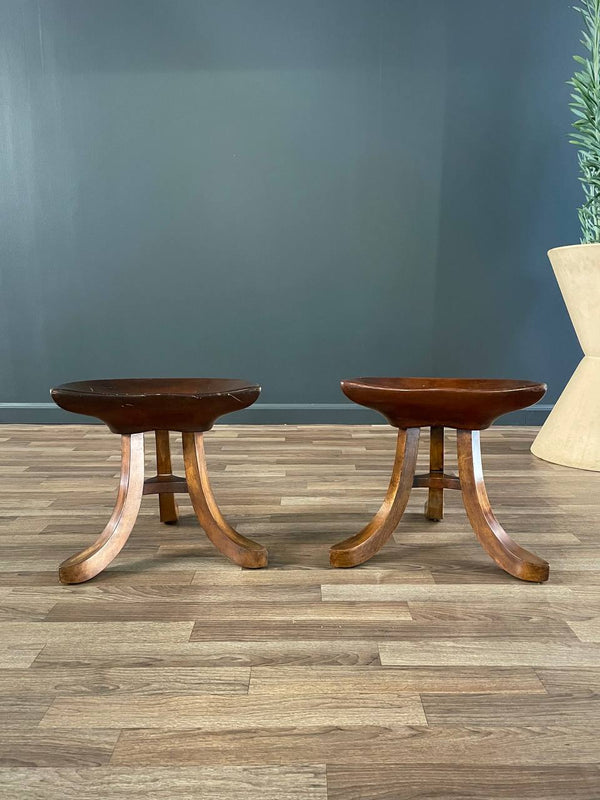 Pair of Vintage Rustic Farmhouse Tripod Park Avenue Stools by Smith & Watson, c.1950’s