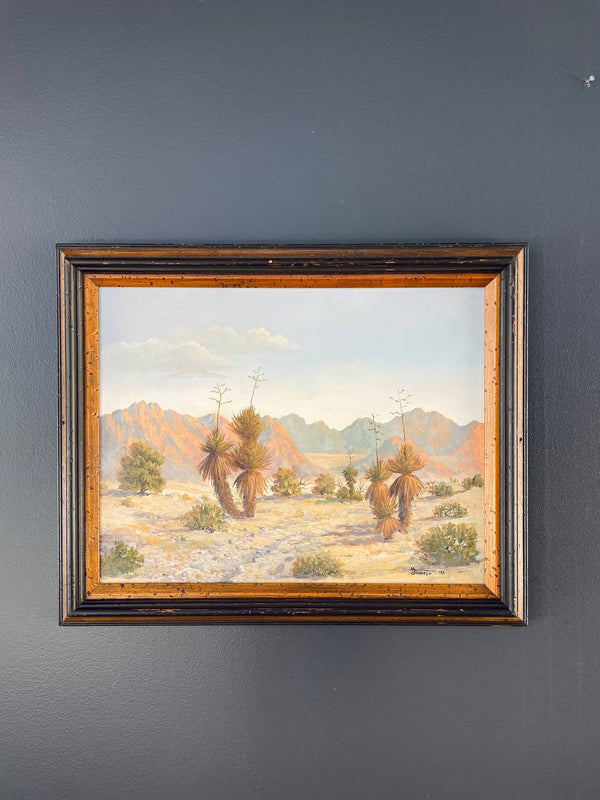 Vintage Western Desert Landscape Art Painting, c.1980’s