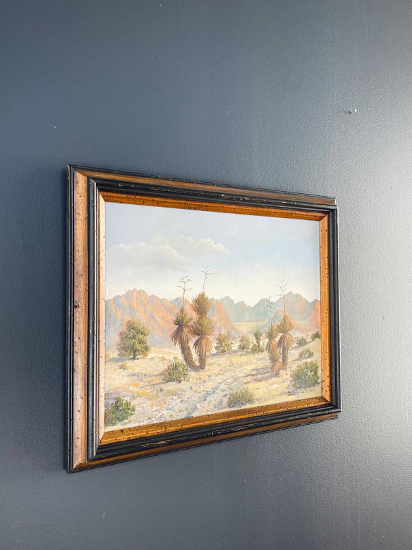 Vintage Western Desert Landscape Art Painting, c.1980’s