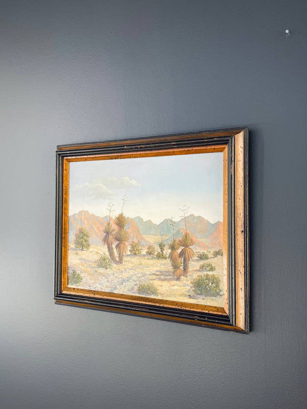 Vintage Western Desert Landscape Art Painting, c.1980’s