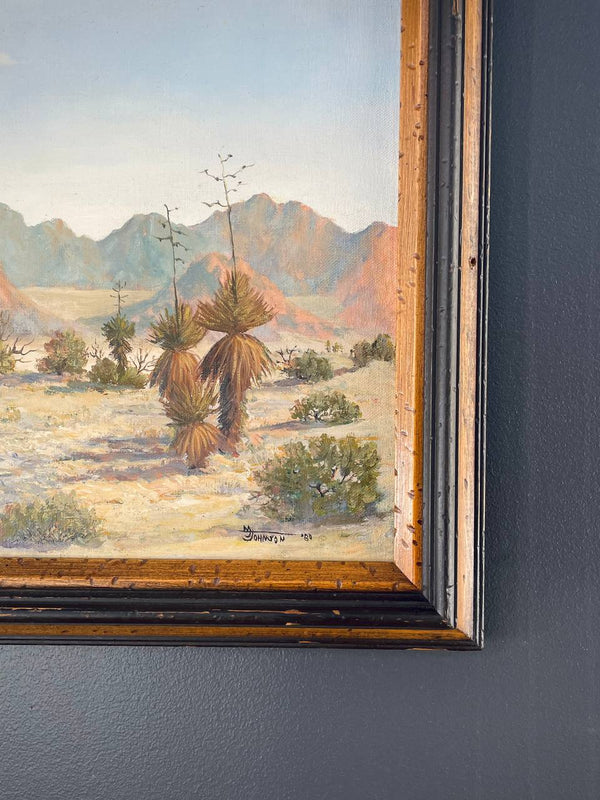 Vintage Western Desert Landscape Art Painting, c.1980’s