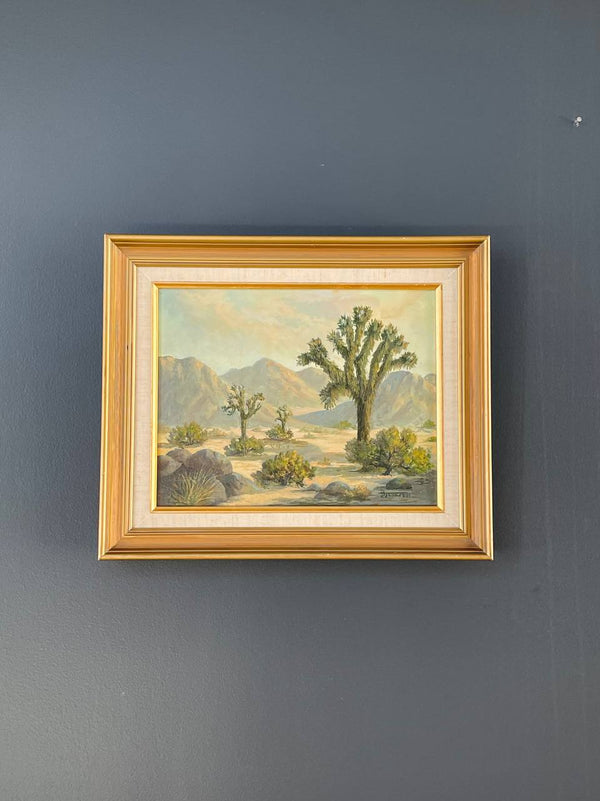 Vintage Western Desert Landscape Art Painting, c.1980’s