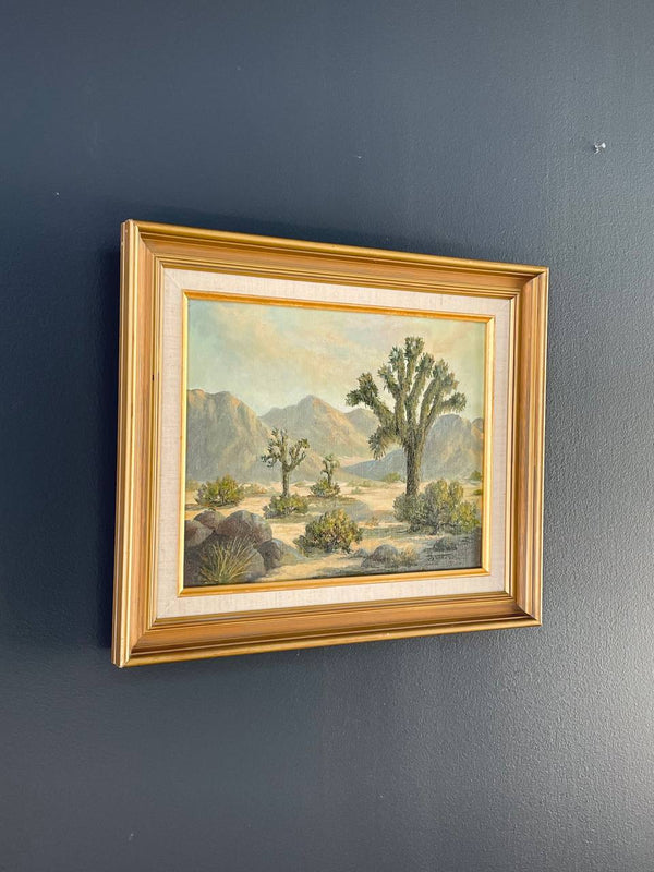 Vintage Western Desert Landscape Art Painting, c.1980’s