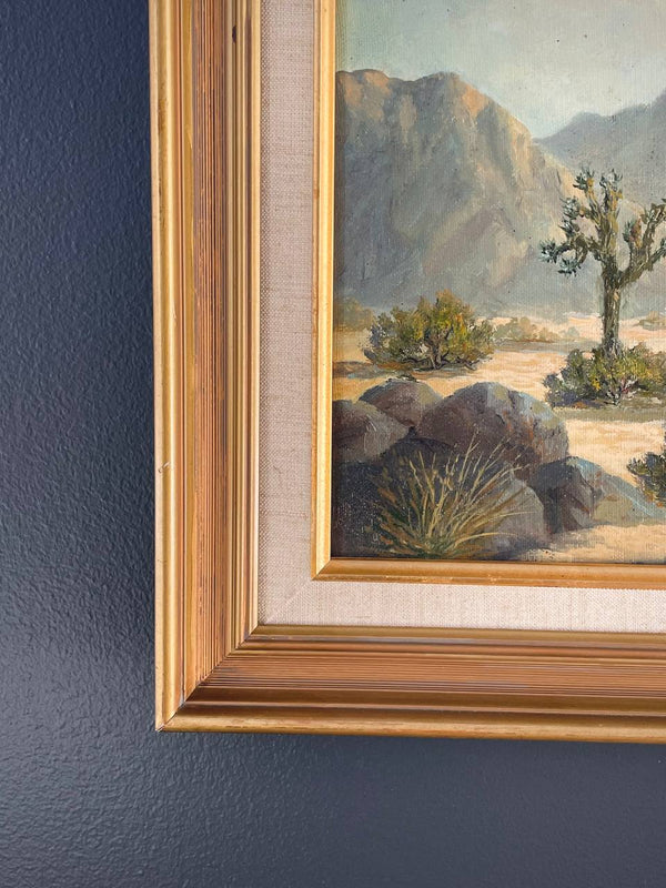 Vintage Western Desert Landscape Art Painting, c.1980’s