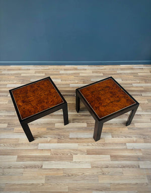 Pair of Mid-Century Modern Burl Wood Side Tables, c.1950’s