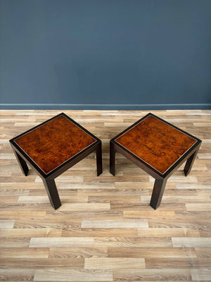 Pair of Mid-Century Modern Burl Wood Side Tables, c.1950’s