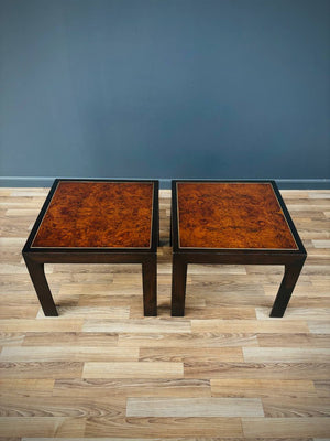 Pair of Mid-Century Modern Burl Wood Side Tables, c.1950’s