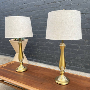 Pair of Mid-Century Modern Brass Table Lamps by Stiffel, c.1970’s