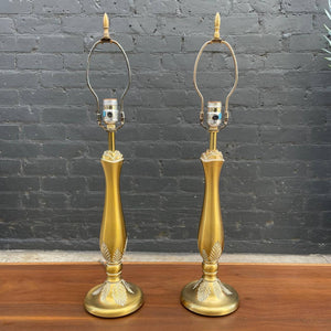Pair of Mid-Century Modern Brass Table Lamps by Stiffel, c.1970’s