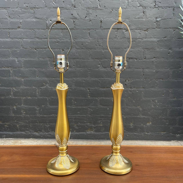 Pair of Mid-Century Modern Brass Table Lamps by Stiffel, c.1970’s