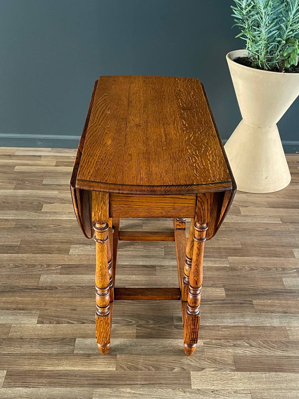 Antique Oak Drop-Leaf Table Coast Modern Farmhouse, c.1940’s