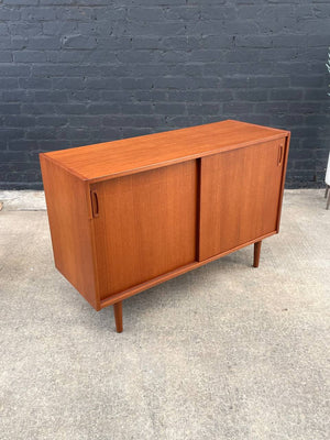 Mid-Century Danish Modern Teak Credenza with Sliding Doors, c.1960’s