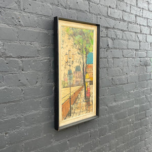 Signed Vintage Mid-Century Modern Impressionist Abstract Painting, c.1960’s