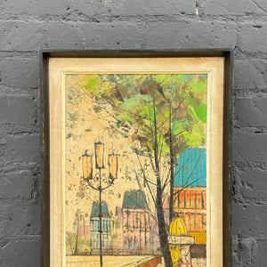 Signed Vintage Mid-Century Modern Impressionist Abstract Painting, c.1960’s