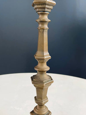 Pair of French Gothic Style Brass Candle Stick Holders, c.1950’s
