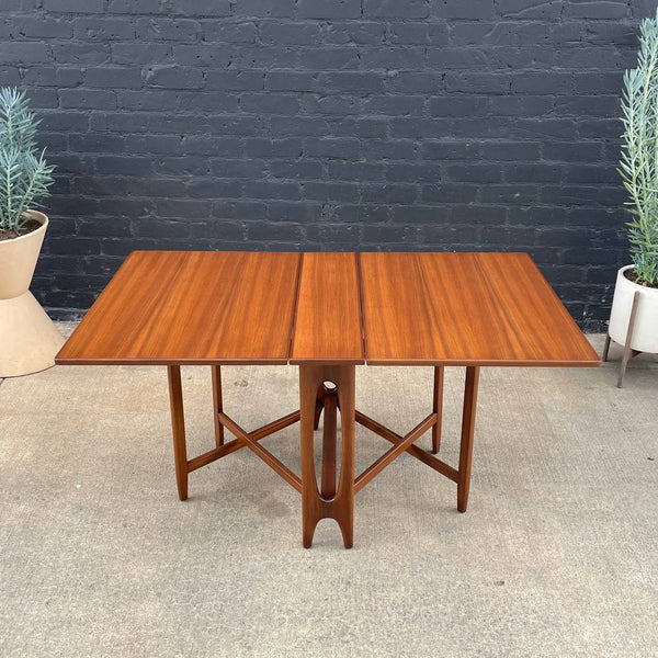 Vintage Mid-Century Modern Walnut Drop Down Dining Table, c.1960’s