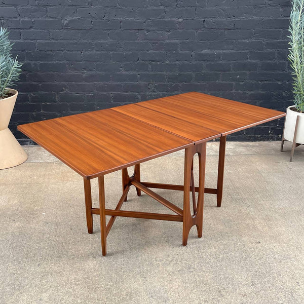 Vintage Mid-Century Modern Walnut Drop Down Dining Table, c.1960’s