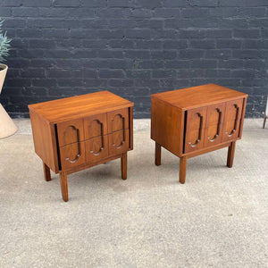 Pair of Vintage Mid-Century Modern Walnut Night Stands by Dixie, c.1960’s