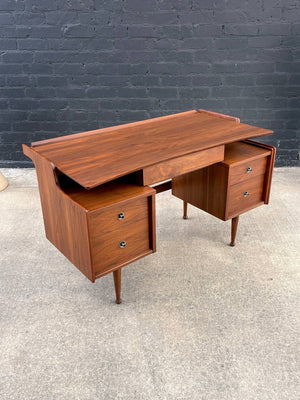 Mid-Century Modern Sculpted Walnut Desk by Hooker, c.1960’s
