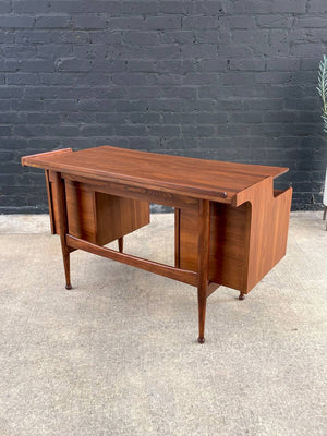 Mid-Century Modern Sculpted Walnut Desk by Hooker, c.1960’s