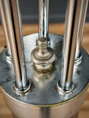 Mid-Century Modern Chrome Metal Orb Floor Lamp