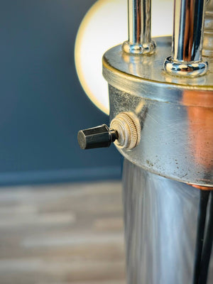 Mid-Century Modern Chrome Metal Orb Floor Lamp