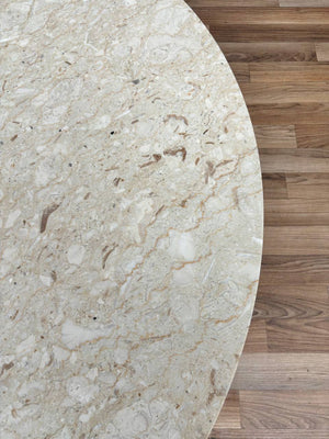 Mid-Century Modern Round Marble & Walnut Coffee Table by Lane, c.1960’s