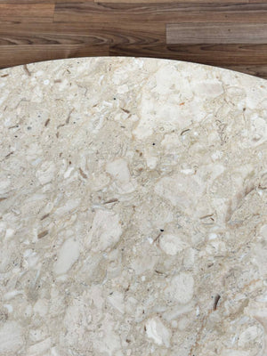 Mid-Century Modern Round Marble & Walnut Coffee Table by Lane, c.1960’s