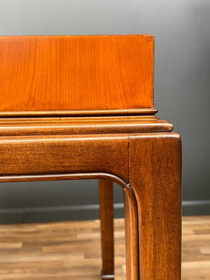 Mid-Century Modern Burlwood Expanding Butterfly Dining Table by Henredon