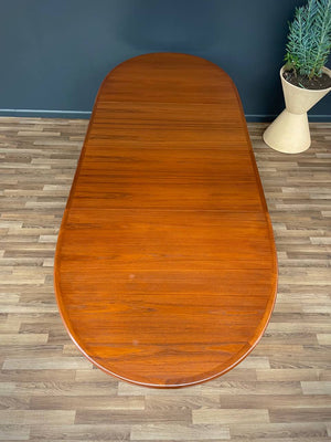 Expanding Mid-Century Danish Pedestal Teak Dining Table, c.1960’s
