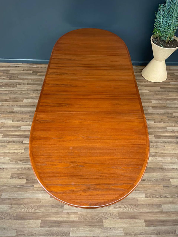 Expanding Mid-Century Danish Pedestal Teak Dining Table, c.1960’s