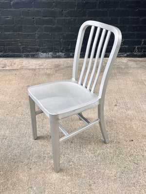 Set of 4 Navy Industrial Aluminum Dining Chairs