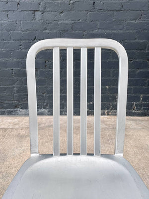 Set of 4 Navy Industrial Aluminum Dining Chairs