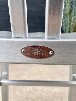 Set of 4 Navy Industrial Aluminum Dining Chairs