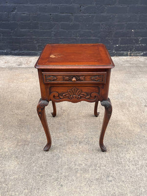Antique French Louis XV Carved Mahogany Night Stand, c.1930’s
