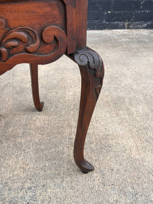 Antique French Louis XV Carved Mahogany Night Stand, c.1930’s