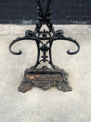 Vintage American Cast Iron Ornate Coat Rack with Mirror, c.1930’s