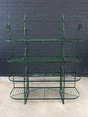 Rustic French Wrought Iron & Brass Bakers Rack, c.1960’s