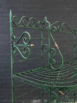 Rustic French Wrought Iron & Brass Bakers Rack, c.1960’s