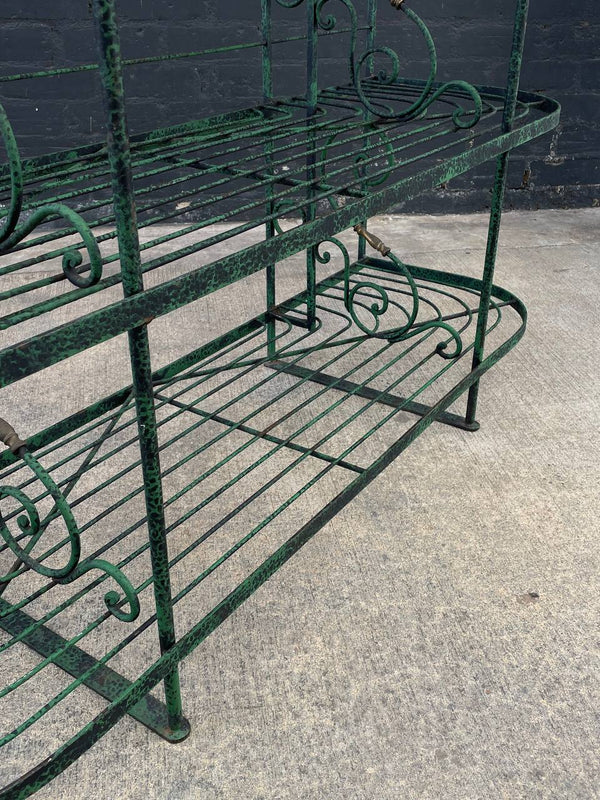 Rustic French Wrought Iron & Brass Bakers Rack, c.1960’s
