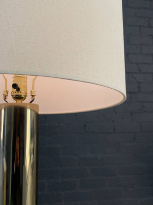 Mid-Century Modern Column Style Brass Floor Lamp, c.1960’s