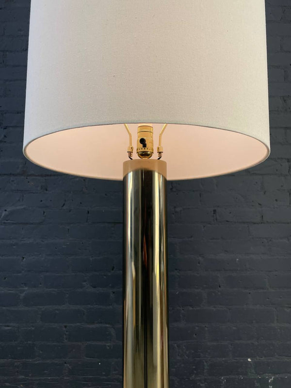 Mid-Century Modern Column Style Brass Floor Lamp, c.1960’s