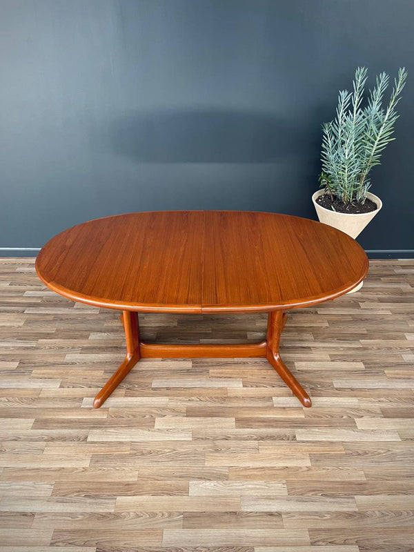 Expanding Mid-Century Danish Pedestal Teak Dining Table, c.1960’s