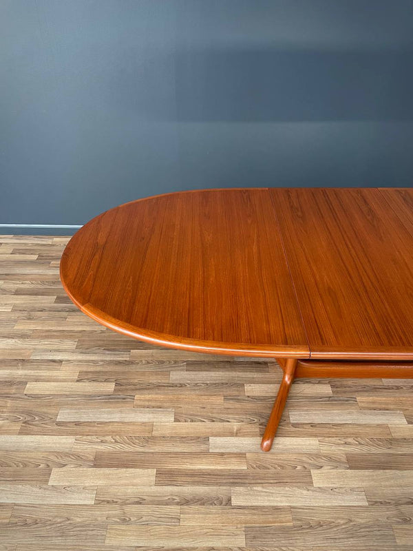 Expanding Mid-Century Danish Pedestal Teak Dining Table, c.1960’s