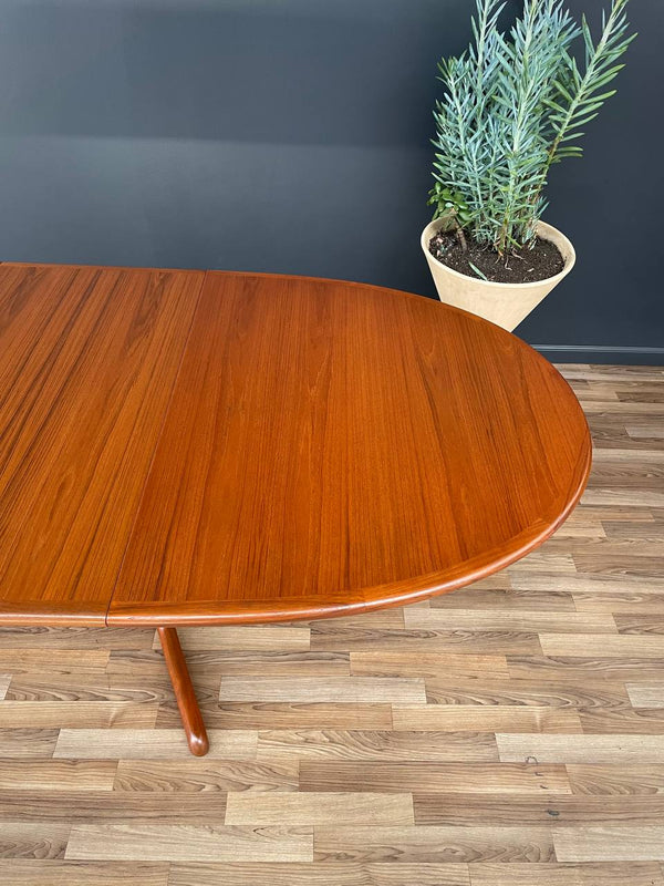 Expanding Mid-Century Danish Pedestal Teak Dining Table, c.1960’s