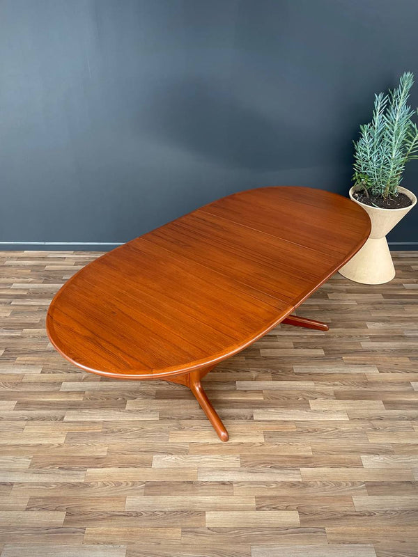 Expanding Mid-Century Danish Pedestal Teak Dining Table, c.1960’s