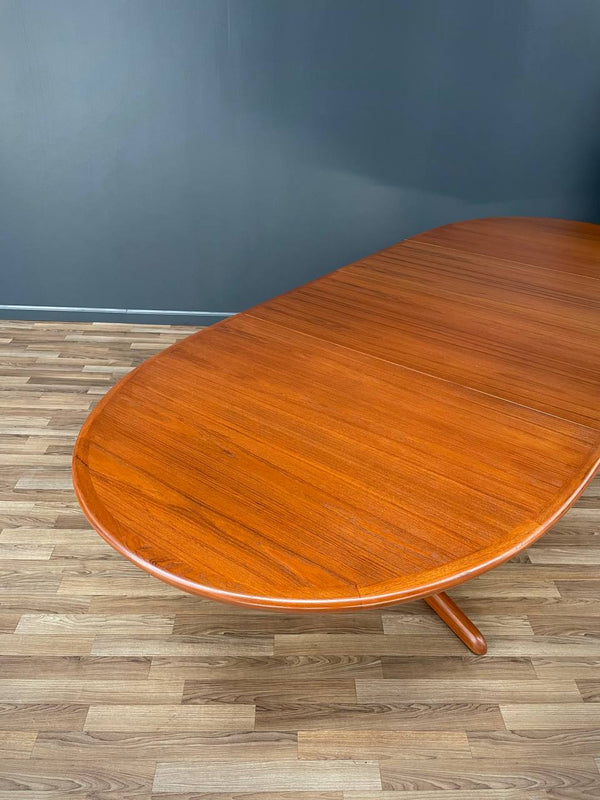 Expanding Mid-Century Danish Pedestal Teak Dining Table, c.1960’s